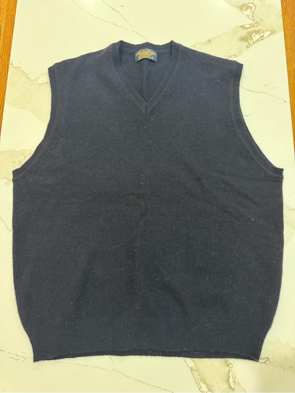 Brooks Brothers Navy V-Neck Sweater Vest Size Large EUC